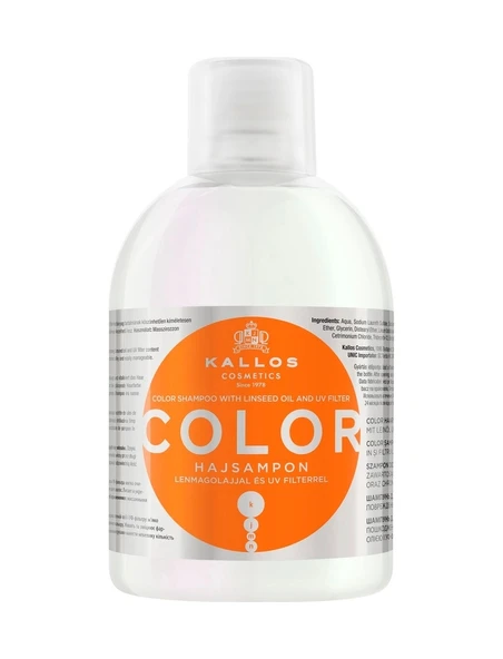 Kallos Cosmetics Color 1000ml Boyalı, Yıpranmış Saçlar Için Keten Tohumu Yağli + Uv Filtreli Şampuan ürün görseli 1