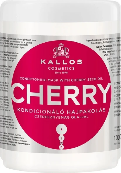 Kallos Cosmetics Cherry 1000ml Kiraz Tohumu Yağı Içeren Saç Bakım Maskesi ürün görseli 1