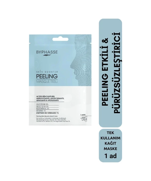 BYPHASSE Peeling Etkili ve Pürüzsüzleştirici Skin Booster Kağıt Yüz Maskesi 1ad ürün görseli 1