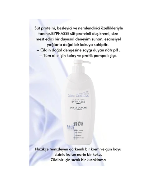 BYPHASSE Caresse Süt Proteini Özlü Duş Kremi 1000ml - Resim 2