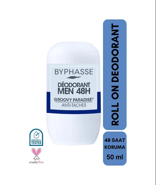 BYPHASSE 48H Men Roll-on Deodorant Groovy Paradise 50ml ürün görseli 1