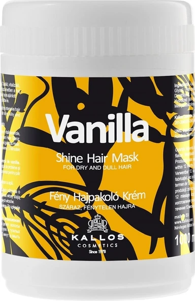 Kallos Cosmetics Vanilla 1000ml Kuru Ve Mat Saçlar Için Vanilya Özlü Işıltı Verici Saç Bakım Maskesi ürün görseli 1