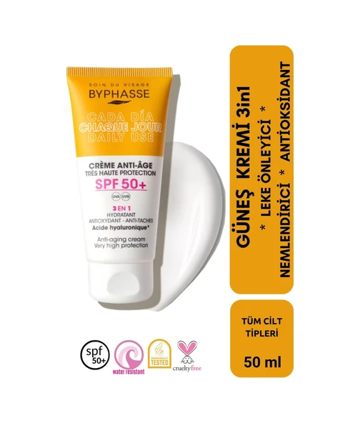 BYPHASSE Anti-aging Sıvı Güneş Kremi - Yeni Nesil Güneş Filtreli Hibrit Formül 50ml ürün görseli 1