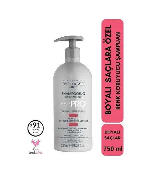 BYPHASSE Hair Pro Boyalı Saçlara Özel Renk Koruyucu Şampuan 750ml ürün görseli 1