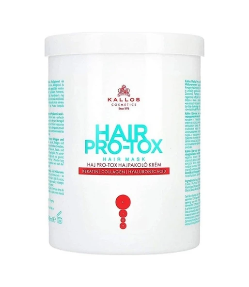 Kallos Cosmetics Hair Pro-tox 1000ml Keratin, Kollajen Ve Hyaluronic Acid Içeren Saç Bakım Maskesi ürün görseli 1