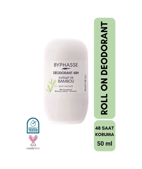 BYPHASSE 48H Roll-on Deodorant Bamboo Extract 50ml ürün görseli 1
