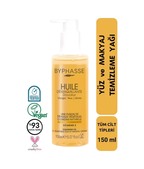 BYPHASSE Yüz ve Makyaj Temizleme Yağı Tüm Cilt Tipleri 150ml ürün görseli 1