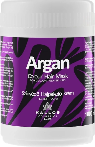Kallos Cosmetics Argan 1000ml Boyalı Saçlar Için Argan Yağlı Saç Bakım Maskesi ürün görseli 1