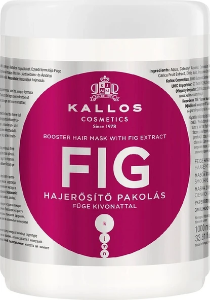 Kallos Cosmetics Fig Booster 1000ml Incir Özlü Güçlendirici Saç Bakım Maskesi ürün görseli 1