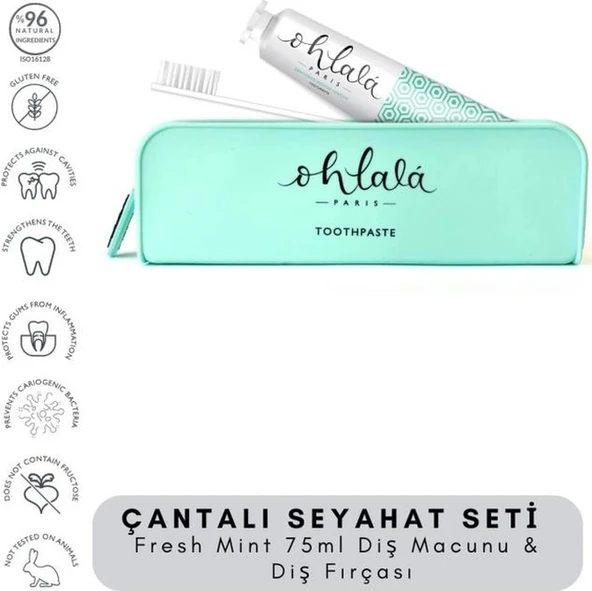 OHLALA Fresh Mint 75 ml + Dental Luxe Diş Fırçası Premium Seyahat seti ürün görseli 1