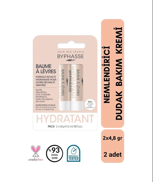 BYPHASSE Nemlendirici Dudak Bakım Kremi 2x4.8 GR ürün görseli 1