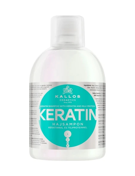 Kallos Cosmetics Keratinli Ve Süt Proteinli Keratin 1000ml Şampuan Kuru, Hasarlı, Kimyasal Işlem Görmüş Saçlara ürün görseli 1
