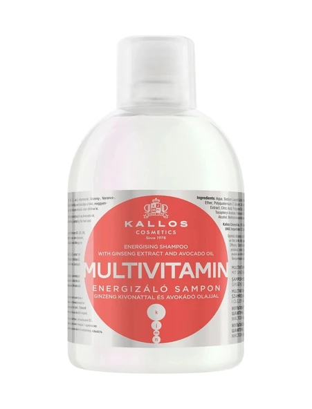 Kallos Cosmetics Multivitamin 1000ml Ginseng Özü Ve Avokado Yağı Içeren Multivitaminli Enerji Veren Şampuan ürün görseli 1
