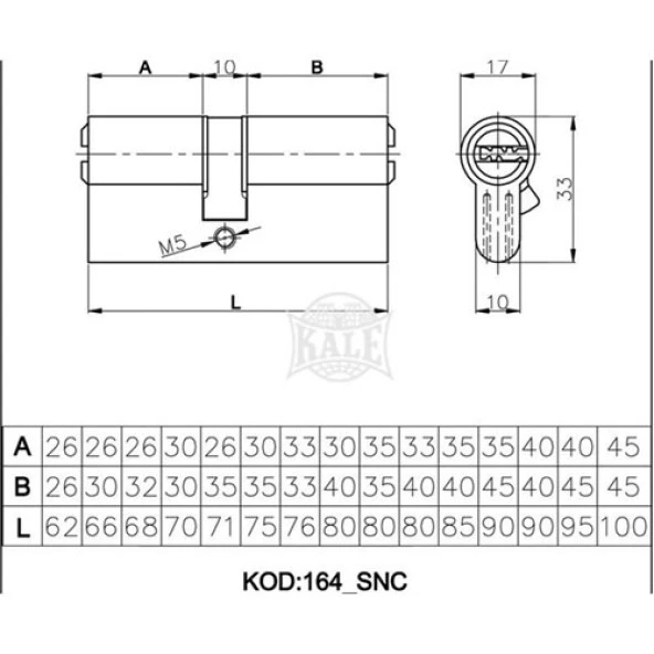 Kale 164SNC Sistem Barel Sarı 68mm - Resim 2