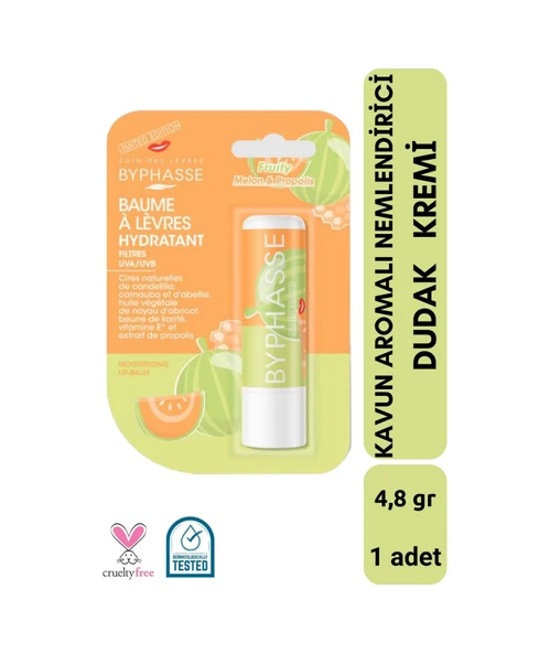 BYPHASSE Kavun Aromalı Nemlendirici Dudak Bakım Kremi 4.8 GR ürün görseli 1