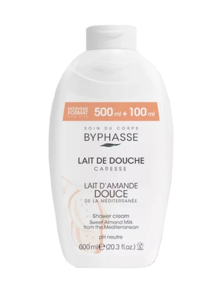 BYPHASSE Caresse Tatlı Badem Sütlü Kremli Duş Jeli 600ml - Resim 4