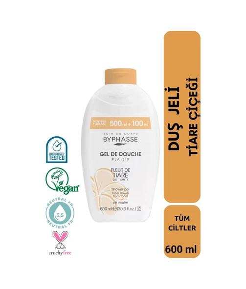 BYPHASSE Plaisir Tiare Çiçeği Duş Jeli 600ml ürün görseli 1
