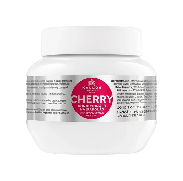 Kallos Cosmetics Cherry Kiraz Tohumu Yağı Içeren Saç Bakım Maskesi 275ml ürün görseli 1