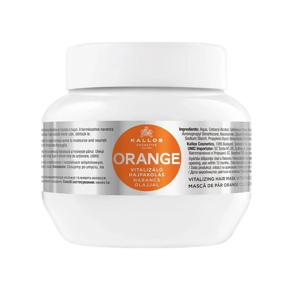 Kallos Cosmetics Orange Vitalizing Portakal Yağı Içerikli Canlandırıcı Saç Bakım Maskesi 275ml ürün görseli 1