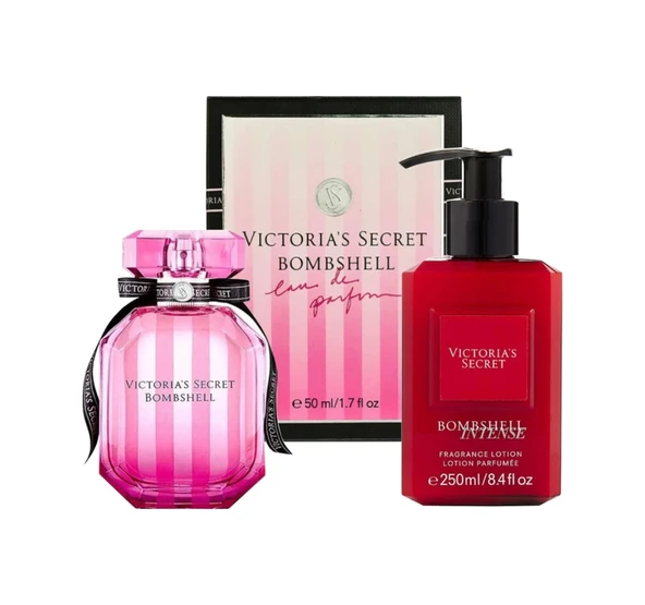Victoria's Secret Bombshell Edp 50ml Kadın Parfüm + Bombshell intense 250ml Vücut Losyonu 2li Set ürün görseli 1