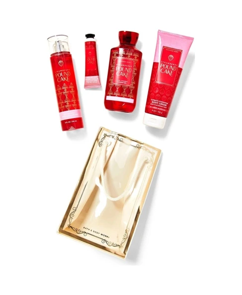 Bath & Body Works Strawberry Pound Cake Cilt Bakim Seti ürün görseli 1