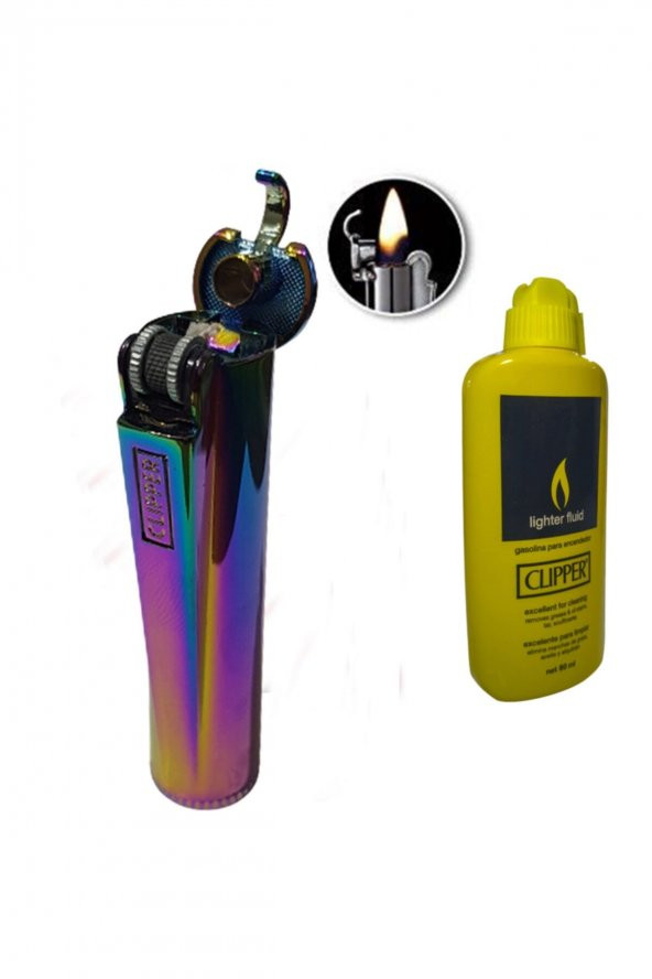 Clıpper Tam Metal Benzinli Çakmak Icy Clıpper 80ml Benzin ürün görseli 1