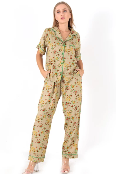 DoReMi Floral Kısa Kollu Kadın Pijama Takım ürün görseli 1