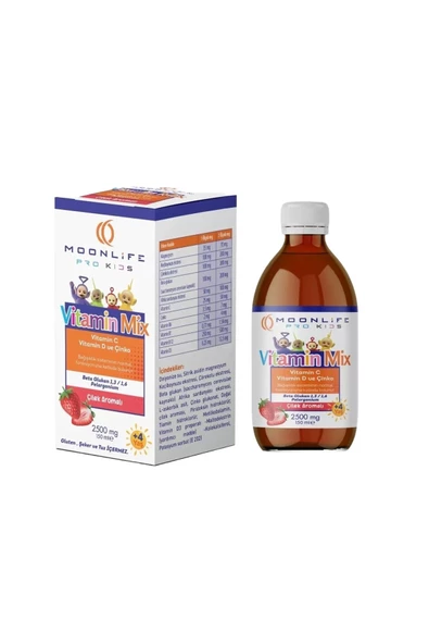 Moon Life Vitamin C ve D Çinko Beta Glukan Çilek Aromalı 150 ml ürün görseli 1