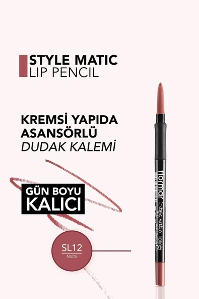 Flormar Style Matic Lipliner SL12 Nude - Resim 4