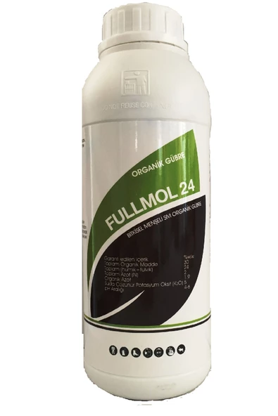 %100 Organik Sıvı Gübre Hammaddesi (humik Fulvik Asit %24) 1 Litre Full Mol ürün görseli 1