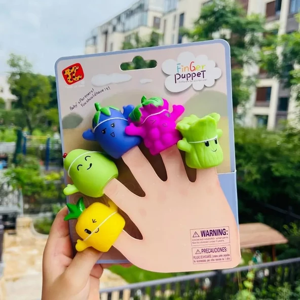 Finger Puppet Sebzeler Parmak Kukla Seti 5 Sebzeli Oyuncak Parmak Kukla ürün görseli 1
