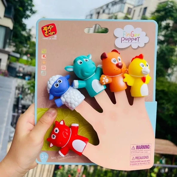 Finger Puppet Çiftlik Hayvanları Parmak Kukla Seti 5 Hayvanlı Oyuncak Parmak Kukla ürün görseli 1