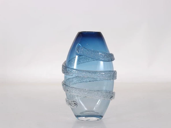 BLUE ORBIT LARGE GLASS VASE 19,5X12X31 CM ürün görseli 1