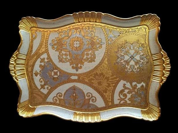 Royking Small Carded Dikdörtgen Tepsi Gold 43x30 cm VL-64 ürün görseli 1