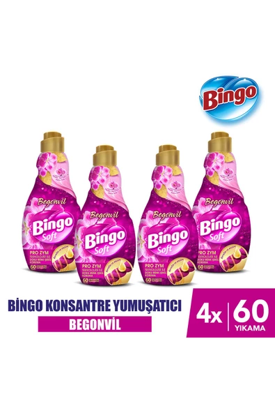 Bingo Soft Konsantre Çamaşır Yumuşatıcısı Begonvil 1440 ml X 4 Adet ürün görseli 1