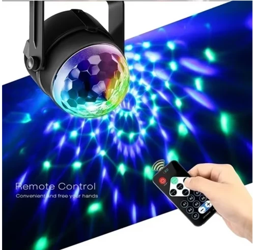 Disko Topu Parti Işıkları 7 Renk Led  Usb Girişli Sese Duyarlı Rgb Uzaktan Kumandalı ürün görseli 1