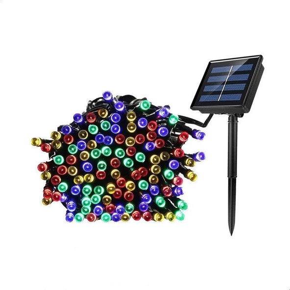 Solar Güneş Enerjili Dış Bahçe 8 Modlu 20Metre 200 Led Aydınlatma Çok Renkli ürün görseli 1