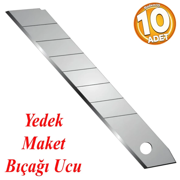 10 Adet Maket Bıçağı Yedeği Ucu Kalın 18 mm Bıçak Ucu Jilet ürün görseli 1