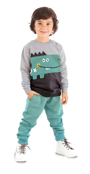 Denokids Smiling Croco Erkek Çocuk Eşofman Takım ürün görseli 1