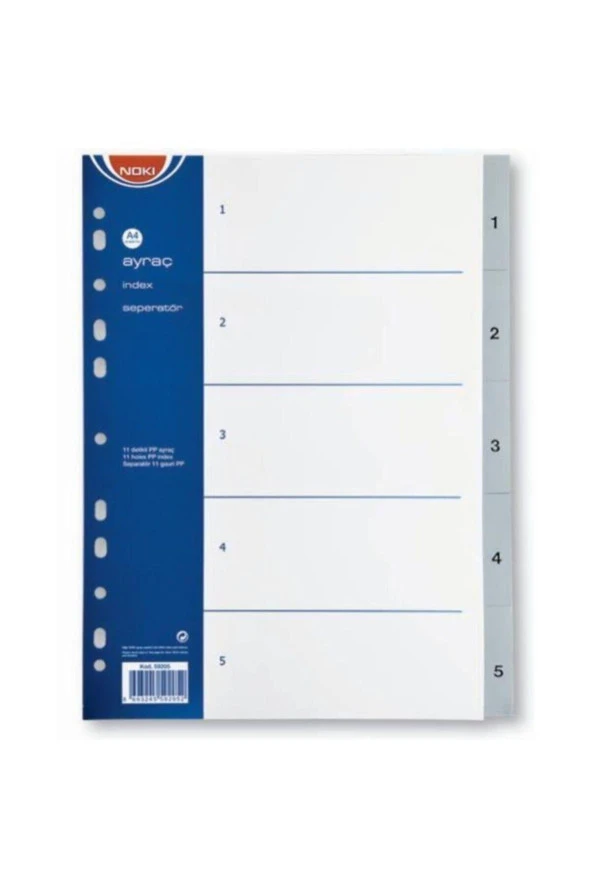 Noki Seperatör 1-5 Rakamlı Plastik A4 (75 Li Paket) ürün görseli 1