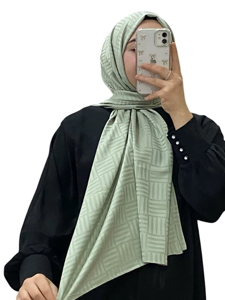 JAKARLI ŞERİT ÇİZGİ DESENLİ ŞAL 1029 - Resim 12