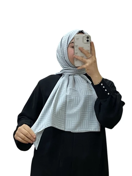 JAKARLI ŞERİT ÇİZGİ DESENLİ ŞAL 1029 - Resim 10