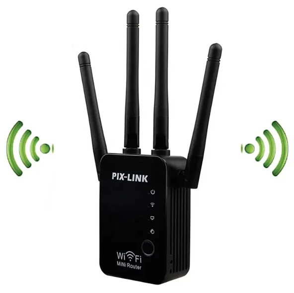 4 Antenli Tekrarlayıcı - Wifi Repeater İnternet Yükseltici - Güçlendirici Pix-link ürün görseli 1
