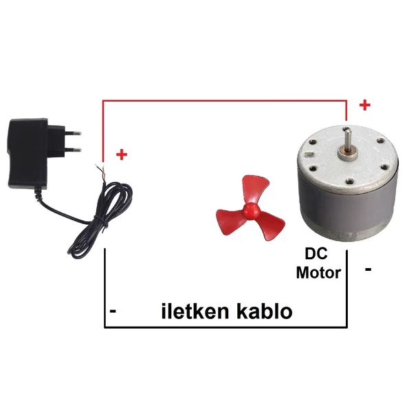 Adaptörlü Basit Motor Deney Seti - Öğrenci Elektrik Devresi - Resim 4