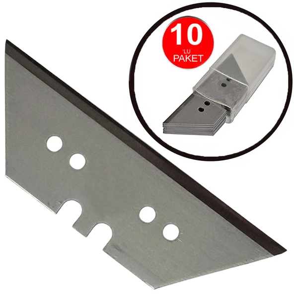 Trapez Maket Bıçağı Yedeği 19mm Trapezoid Falçata Üçgen Baklava Kısa Yedek Bıçak -10 Lu Paket ürün görseli 1