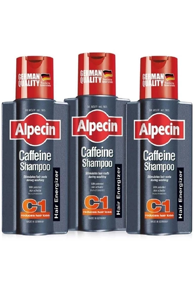 Alpecin C1 Kafein İçeren Saç Dökülmesine Karşı Şampuan 250 ml 3 Adet ürün görseli 1
