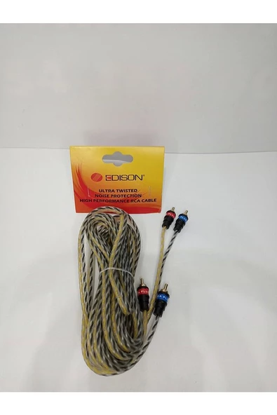 Rca Kablosu 5 Metre – Kaliteli Amfi Rca Ses Aktarım Kablosu - 5 Metre ürün görseli 1