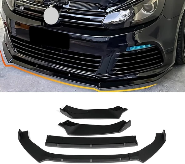 AUTOGP Vw golf 6 R ön tampon altı lip 3 parça kulaklı ürün görseli 1