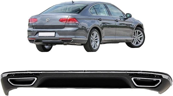 AUTOGP Vw passat b8 rline arka tampon difüzörü 2016 / 2020 ürün görseli 1