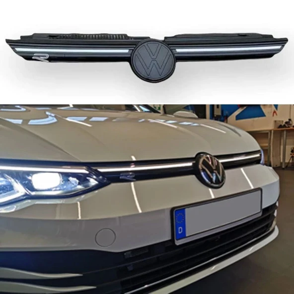 AUTOGP Vw golf 8 R ön panjur ızgara ledli krom şerit 2020+ ürün görseli 1